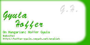 gyula hoffer business card